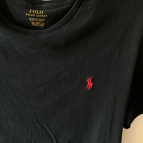 Polo Ralph Lauren T Shirt Black Men’s Medium Small Logo - Picture 2 of 4